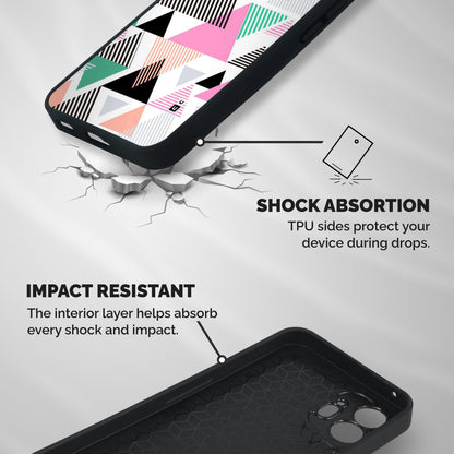 Stripes Abstract Colors Shockproof Hybrid Protection (Metal + TPU) Back Case Cover