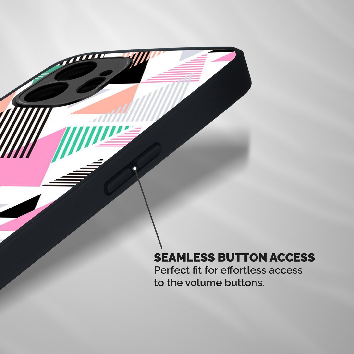 Stripes Abstract Colors Shockproof Hybrid Protection (Metal + TPU) Back Case Cover