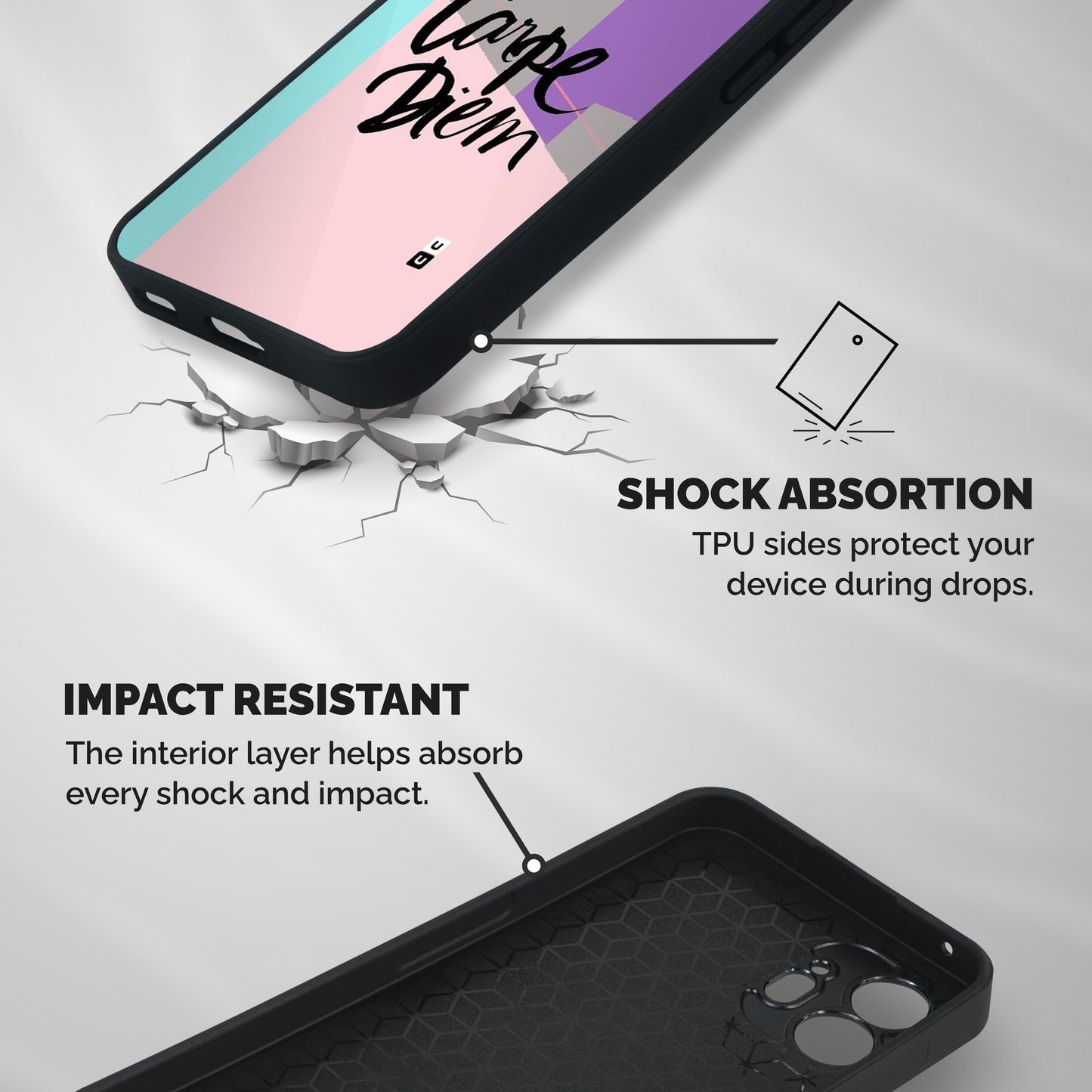 Stripes Black Diem Shockproof Hybrid Protection (Metal + TPU) Back Case Cover
