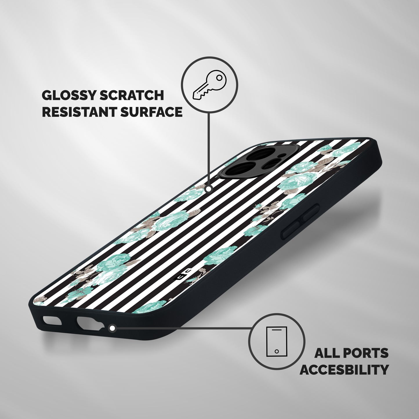 Stripes Bloom Shockproof Hybrid Protection (Metal + TPU) Back Case Cover