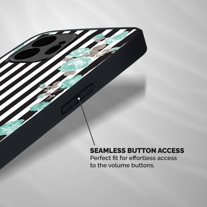 Stripes Bloom Shockproof Hybrid Protection (Metal + TPU) Back Case Cover