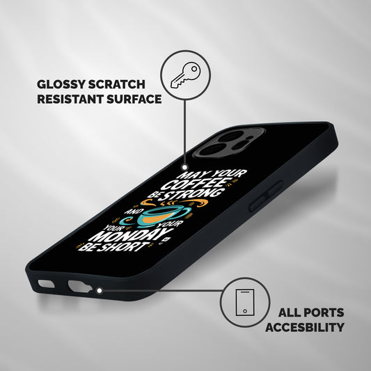 Strong Coffee Shockproof Hybrid Protection (Metal + TPU) Back Case Cover