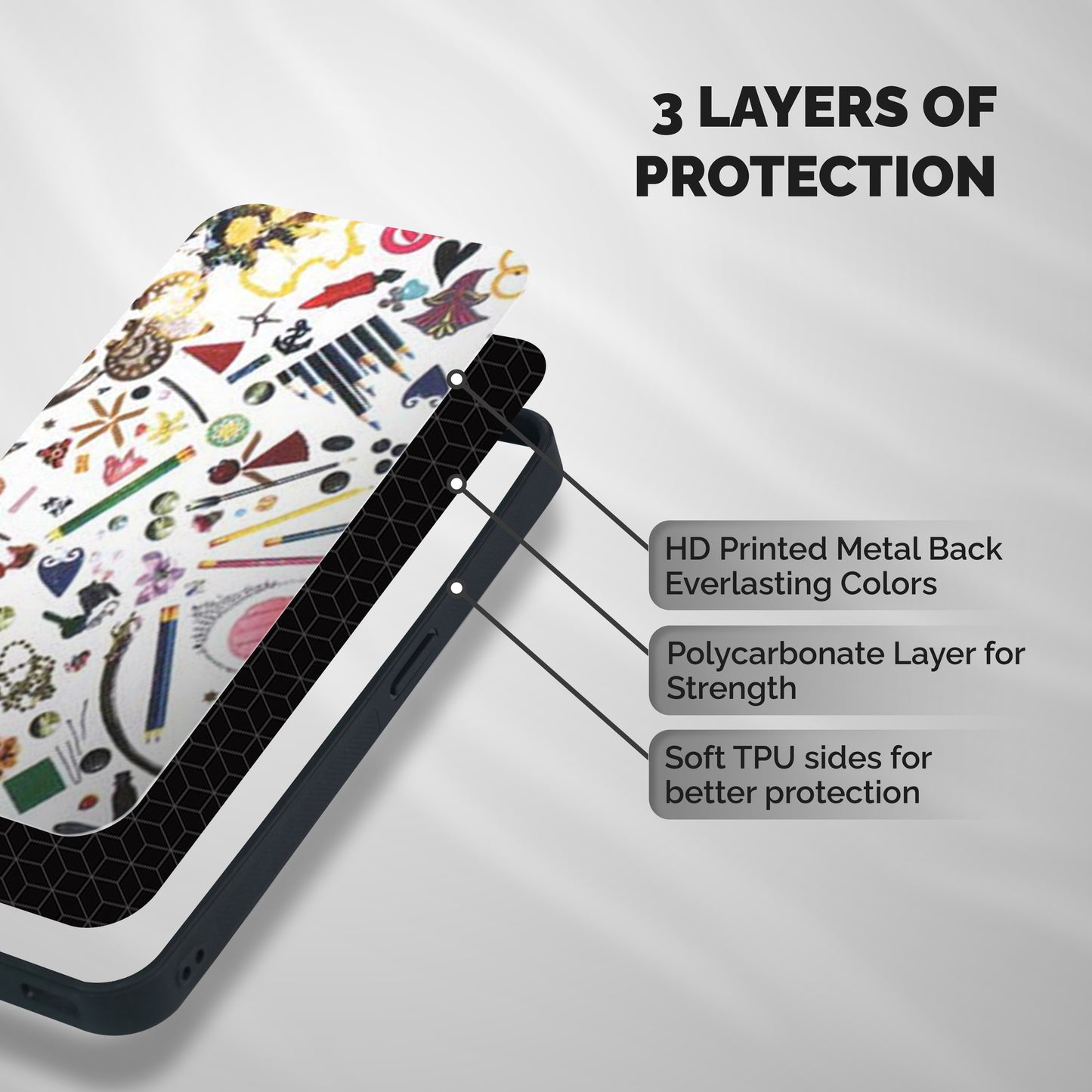Studio Shockproof Hybrid Protection (Metal + TPU) Back Case Cover