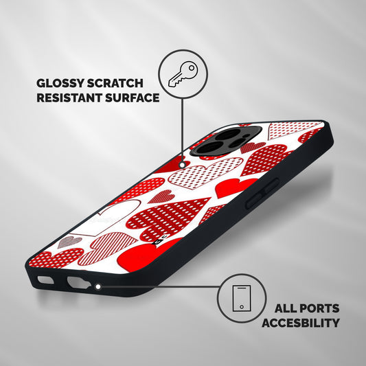 Style Hearts Shockproof Hybrid Protection (Metal + TPU) Back Case Cover