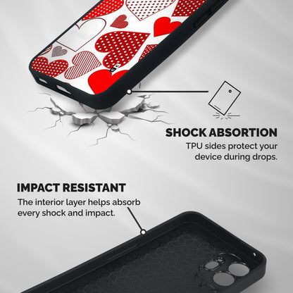 Style Hearts Shockproof Hybrid Protection (Metal + TPU) Back Case Cover