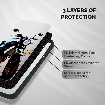 Stylish Ride Extreme Shockproof Hybrid Protection (Metal + TPU) Back Case Cover