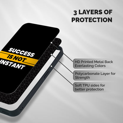 Success Not Instant Shockproof Hybrid Protection (Metal + TPU) Back Case Cover