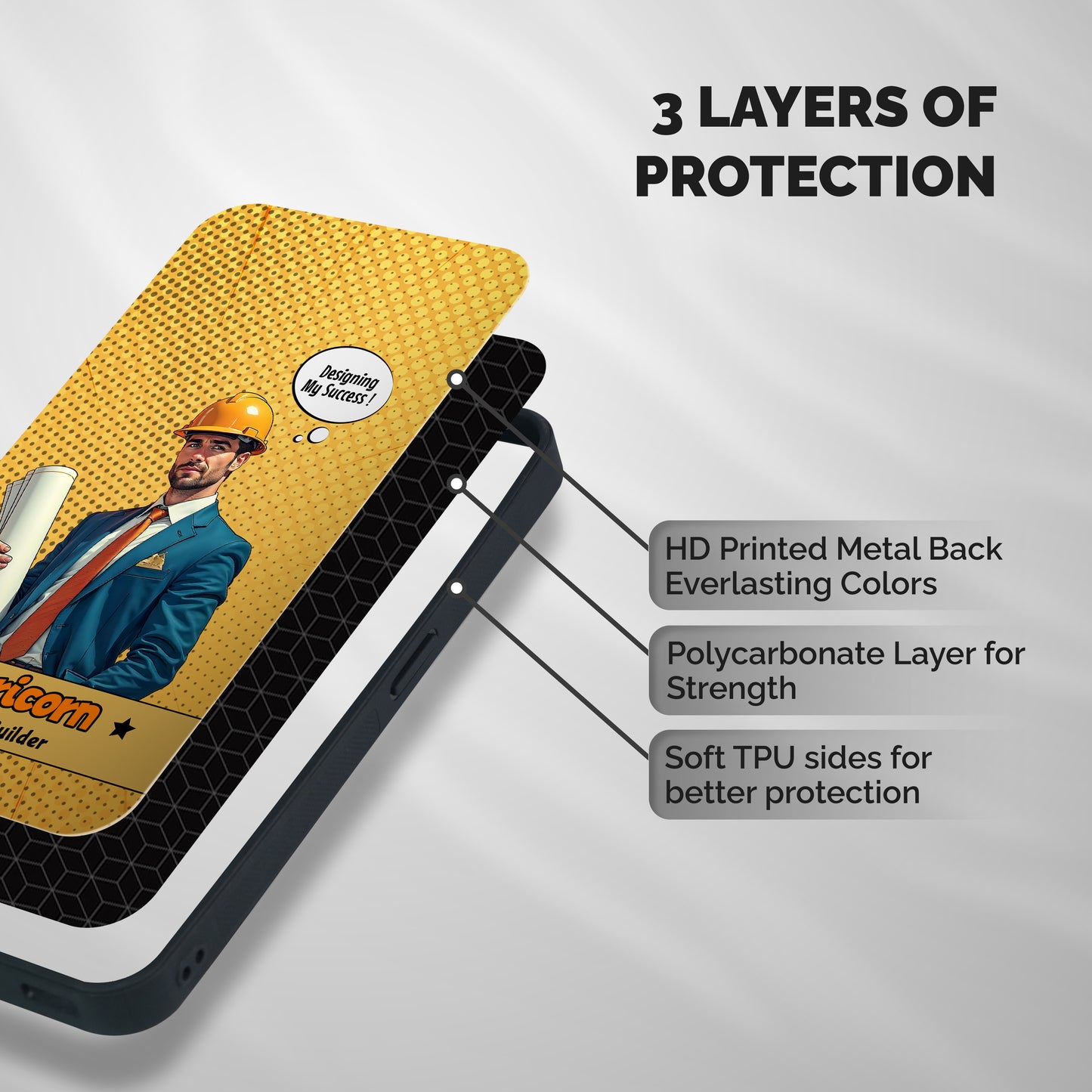 Successful Capricorn Shockproof Hybrid Protection (Metal + TPU) Back Case Cover