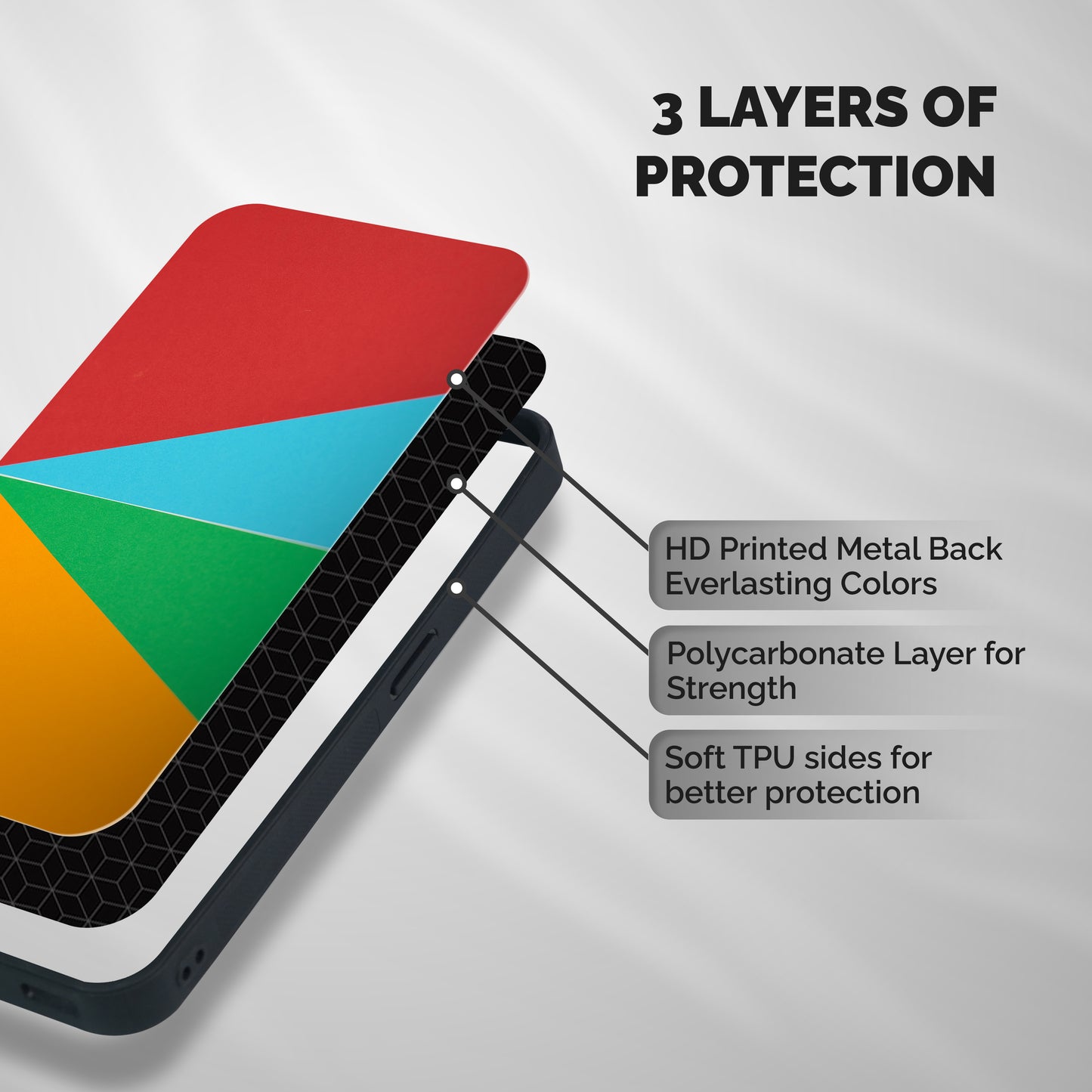 Summer Abstract Shockproof Hybrid Protection (Metal + TPU) Back Case Cover