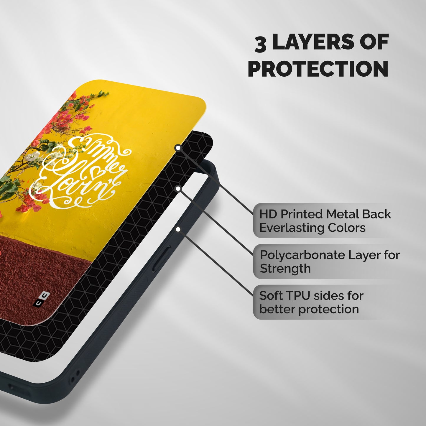 Summer Lovin Shockproof Hybrid Protection (Metal + TPU) Back Case Cover