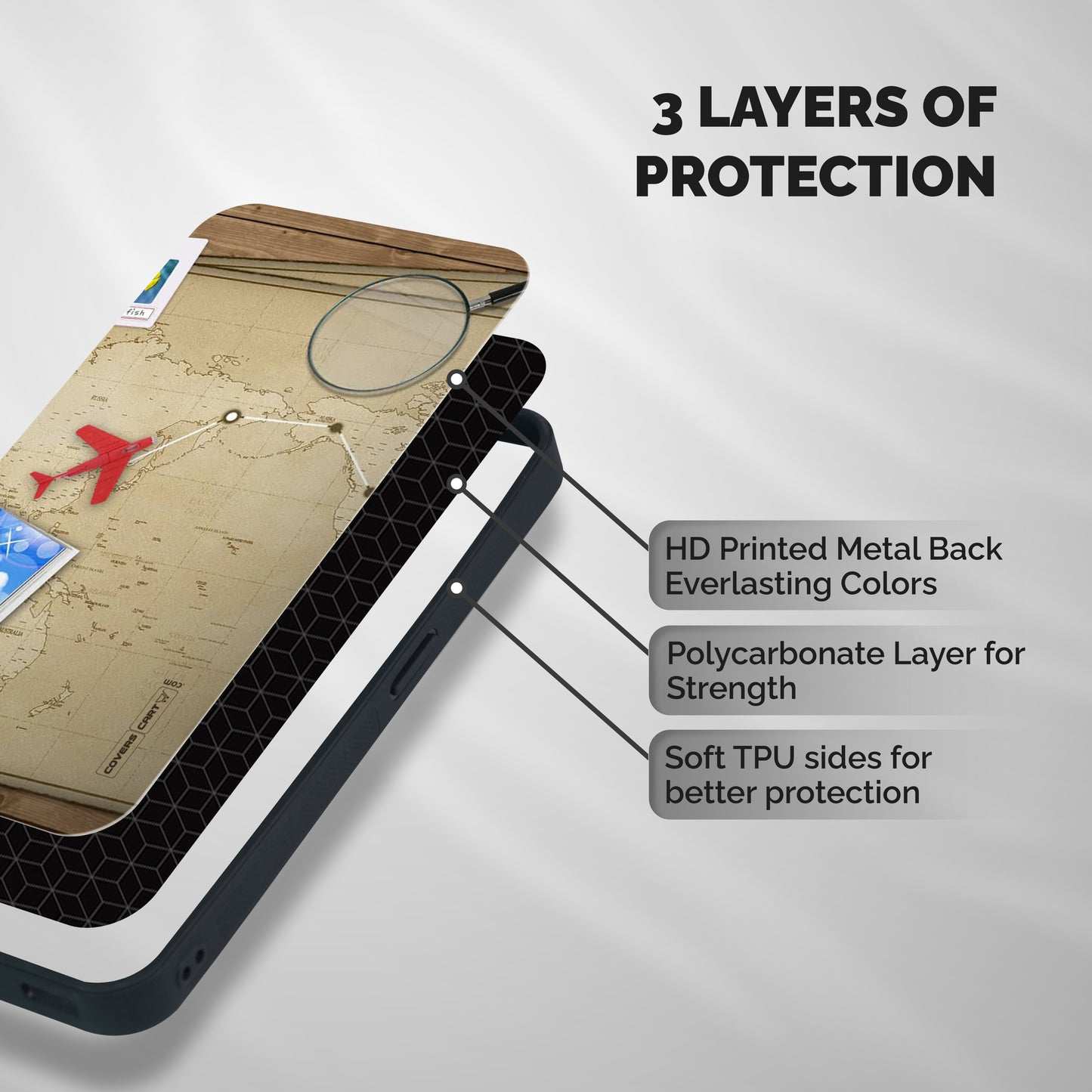Summer Travel Shockproof Hybrid Protection (Metal + TPU) Back Case Cover