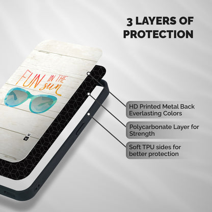 Sun Fun Shockproof Hybrid Protection (Metal + TPU) Back Case Cover