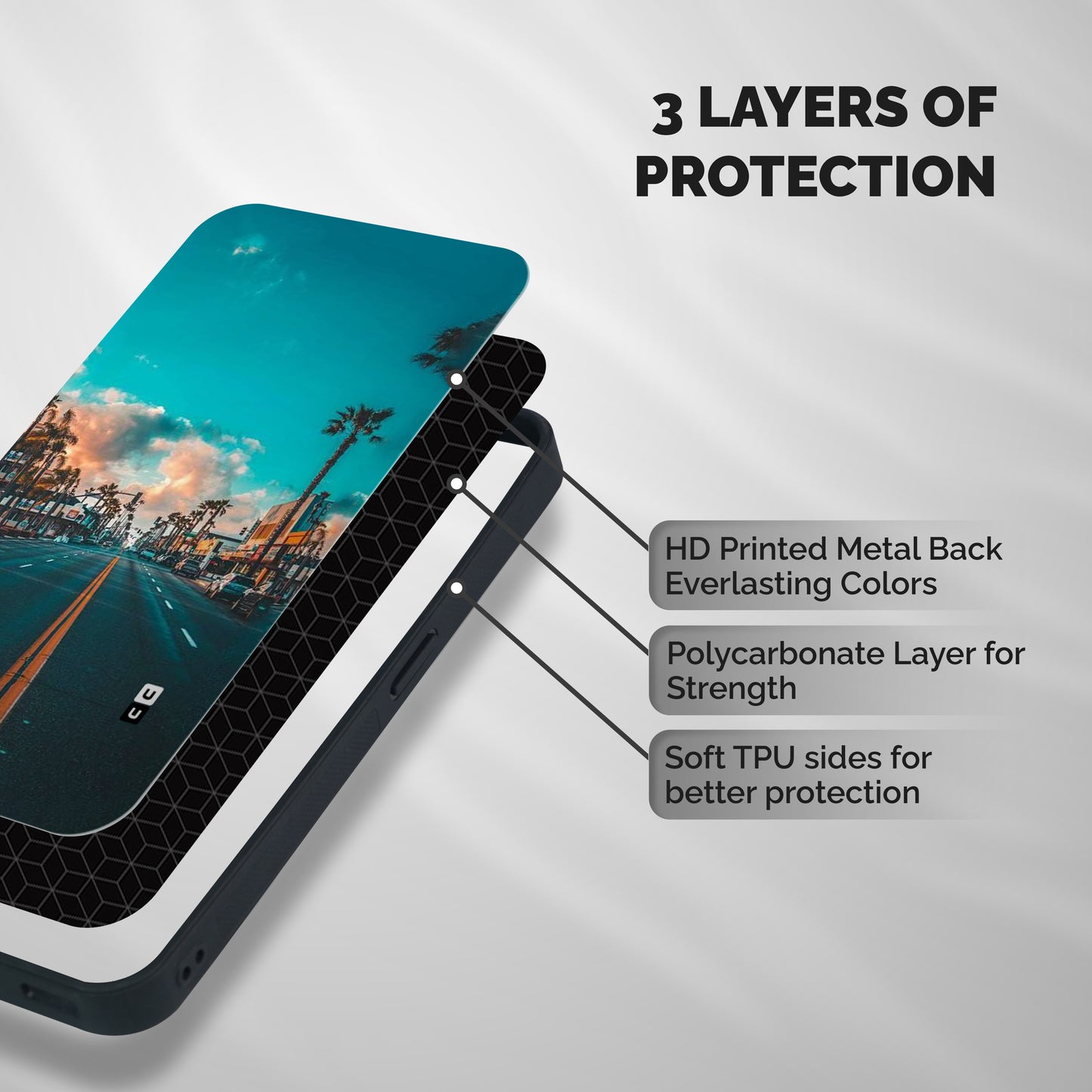 Sundown Road Shockproof Hybrid Protection (Metal + TPU) Back Case Cover