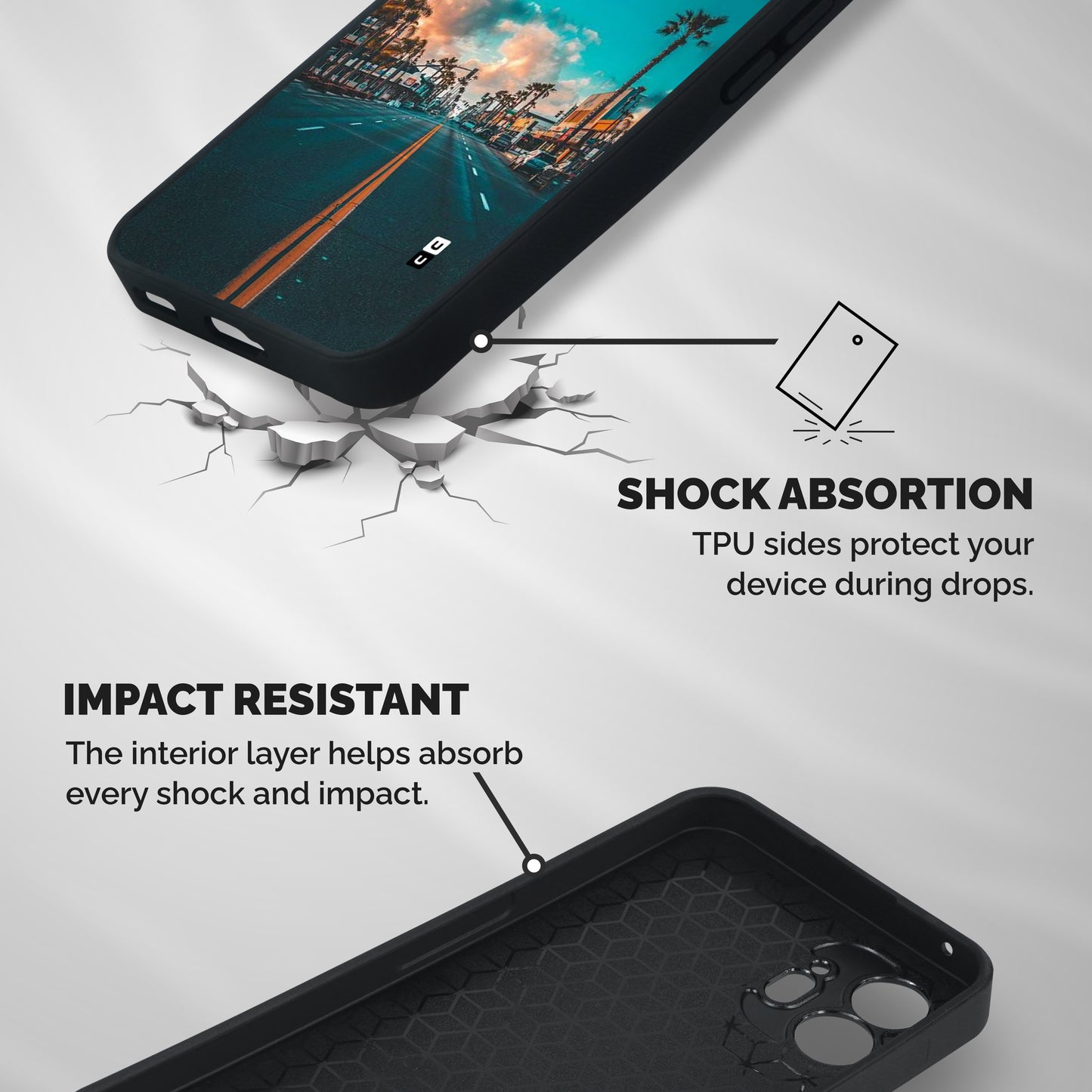 Sundown Road Shockproof Hybrid Protection (Metal + TPU) Back Case Cover