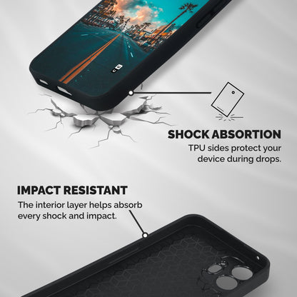 Sundown Road Shockproof Hybrid Protection (Metal + TPU) Back Case Cover