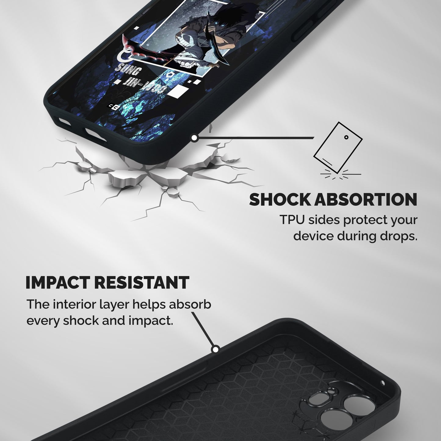Sung Jinwoo In Battle Shockproof Hybrid Protection (Metal + TPU) Back Case Cover