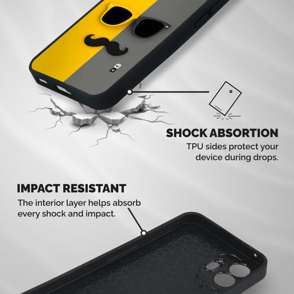 Sunglasses and Moustache Shockproof Hybrid Protection (Metal + TPU) Back Case Cover