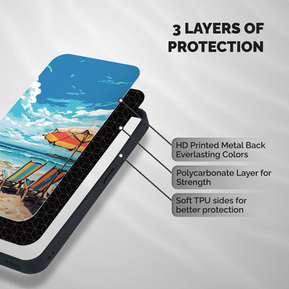 Sunny Beach Shockproof Hybrid Protection (Metal + TPU) Back Case Cover