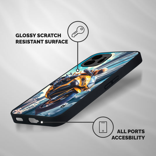 Super Bike Falling Shockproof Hybrid Protection (Metal + TPU) Back Case Cover