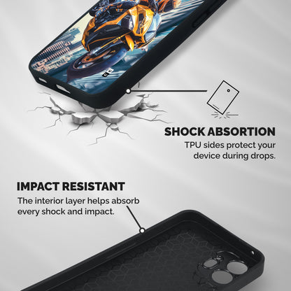 Super Bike Falling Shockproof Hybrid Protection (Metal + TPU) Back Case Cover