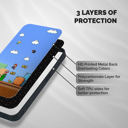 Super Plumber Shockproof Hybrid Protection (Metal + TPU) Back Case Cover