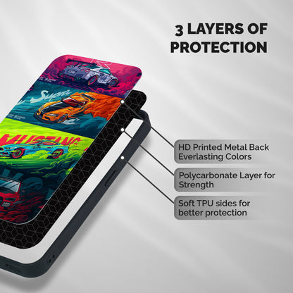 Super Racing Car Shockproof Hybrid Protection (Metal + TPU) Back Case Cover
