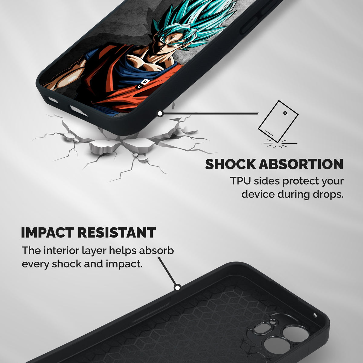 Super Saiyan Art Shockproof Hybrid Protection (Metal + TPU) Back Case Cover
