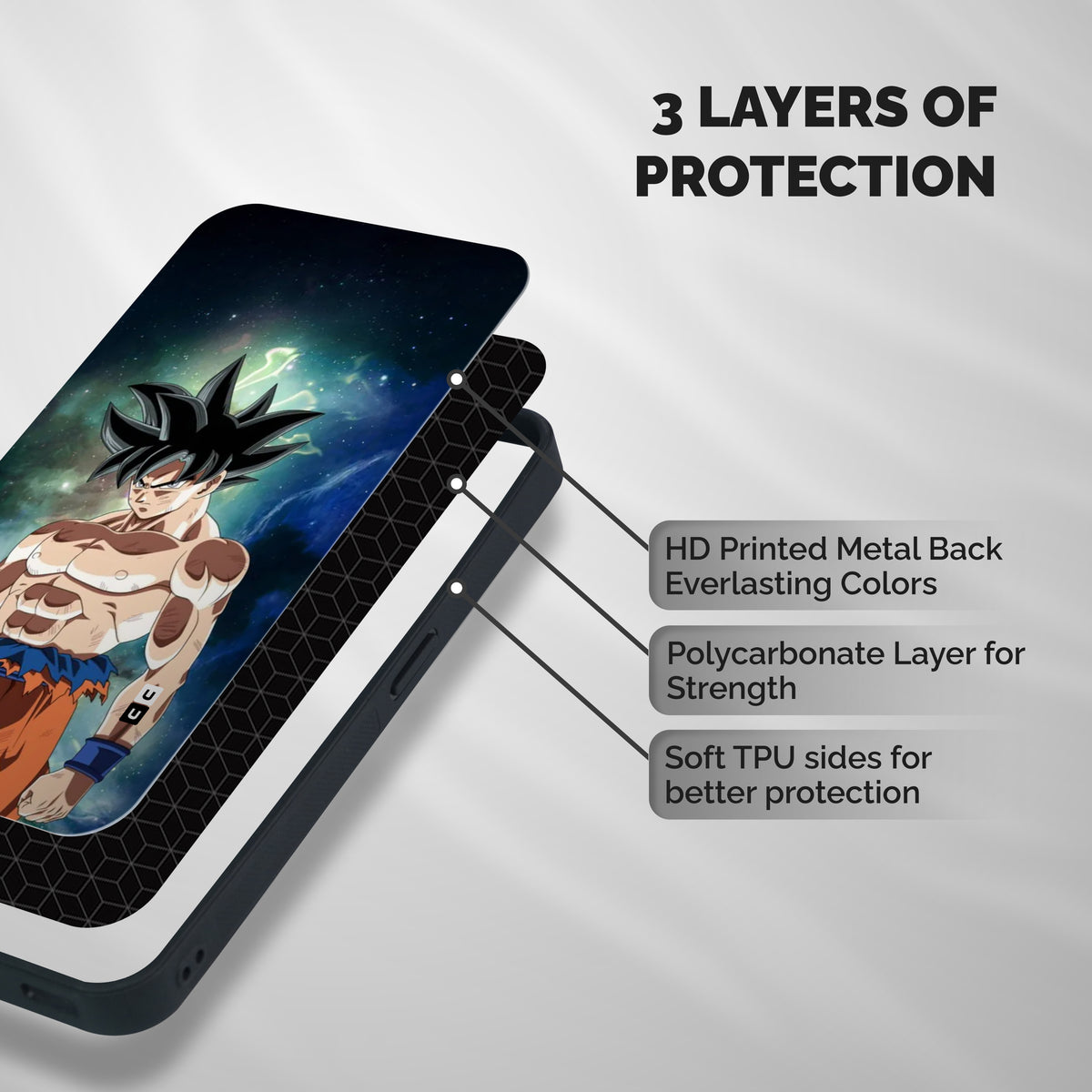 Super Saiyan God Shockproof Hybrid Protection (Metal + TPU) Back Case Cover