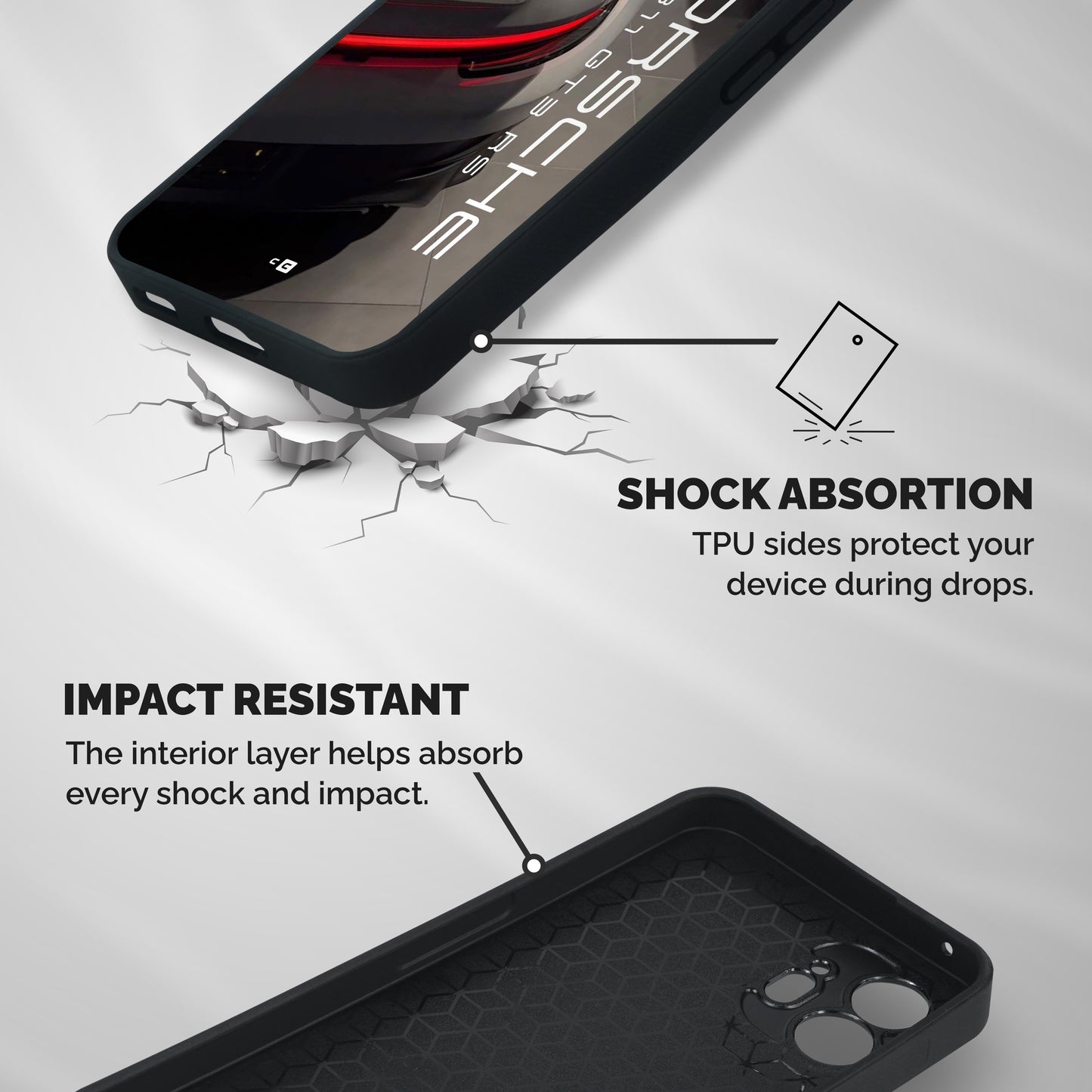 Super Sports Car Shockproof Hybrid Protection (Metal + TPU) Back Case Cover