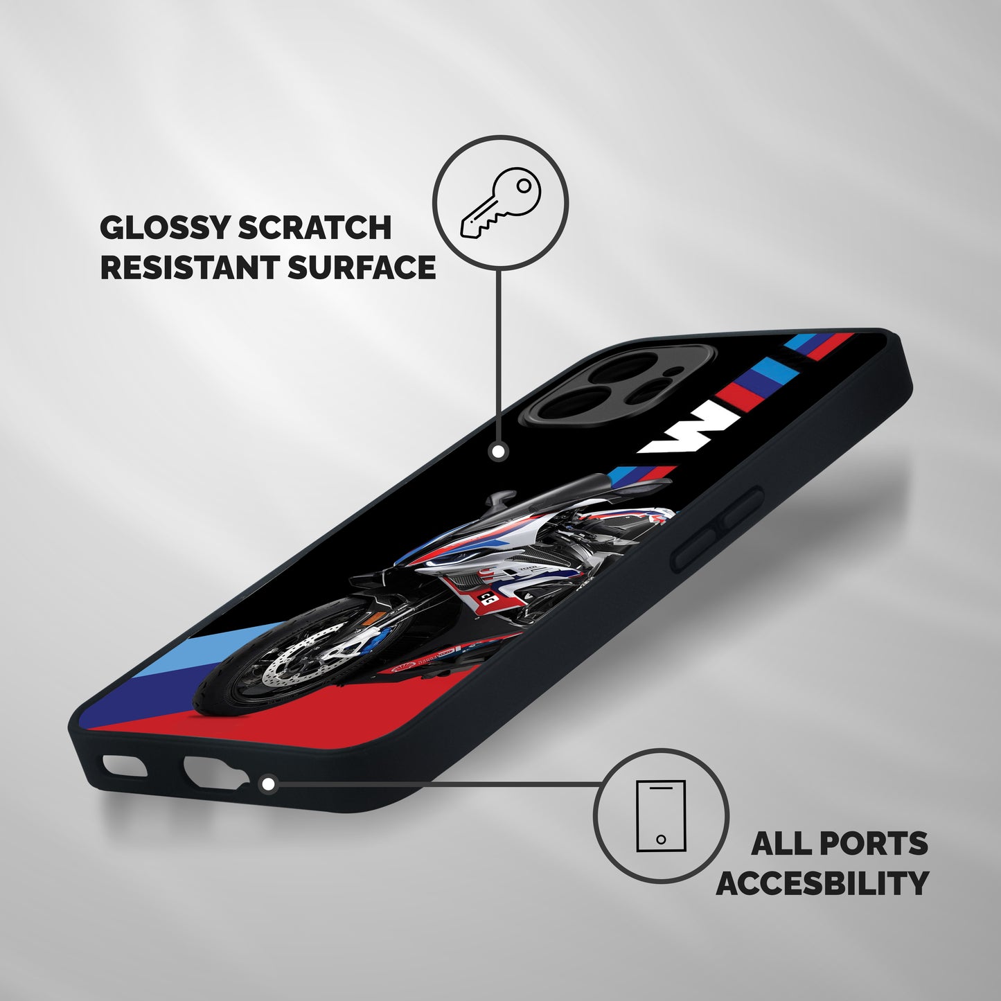 SuperBike Stance Shockproof Hybrid Protection (Metal + TPU) Back Case Cover