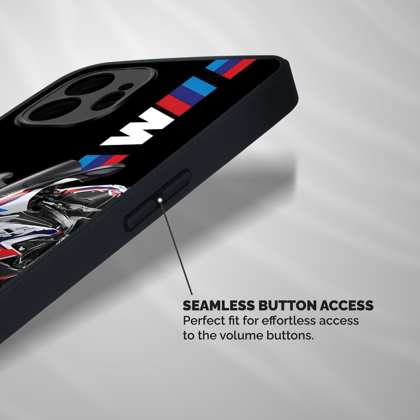 SuperBike Stance Shockproof Hybrid Protection (Metal + TPU) Back Case Cover