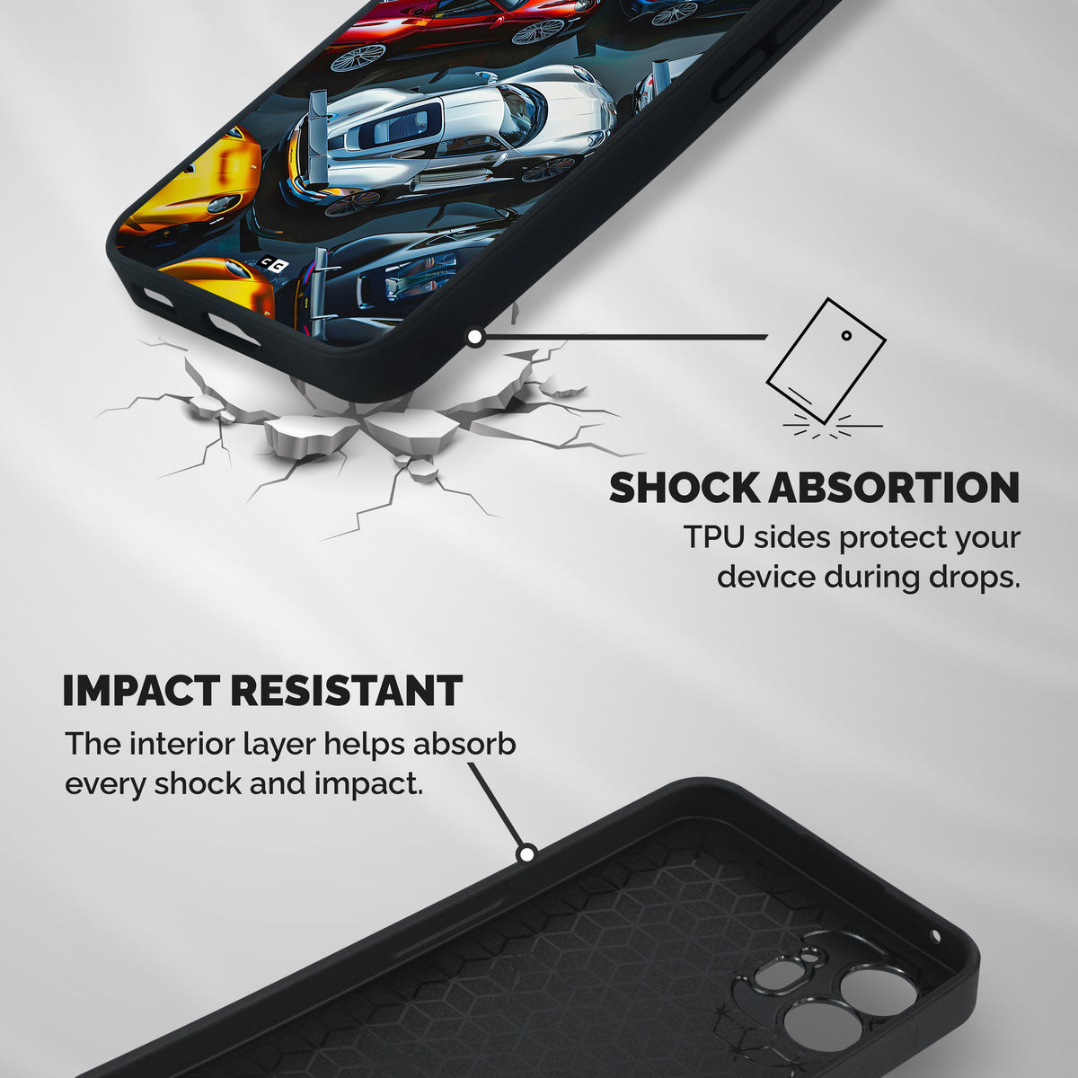 Supercar Club Shockproof Hybrid Protection (Metal + TPU) Back Case Cover