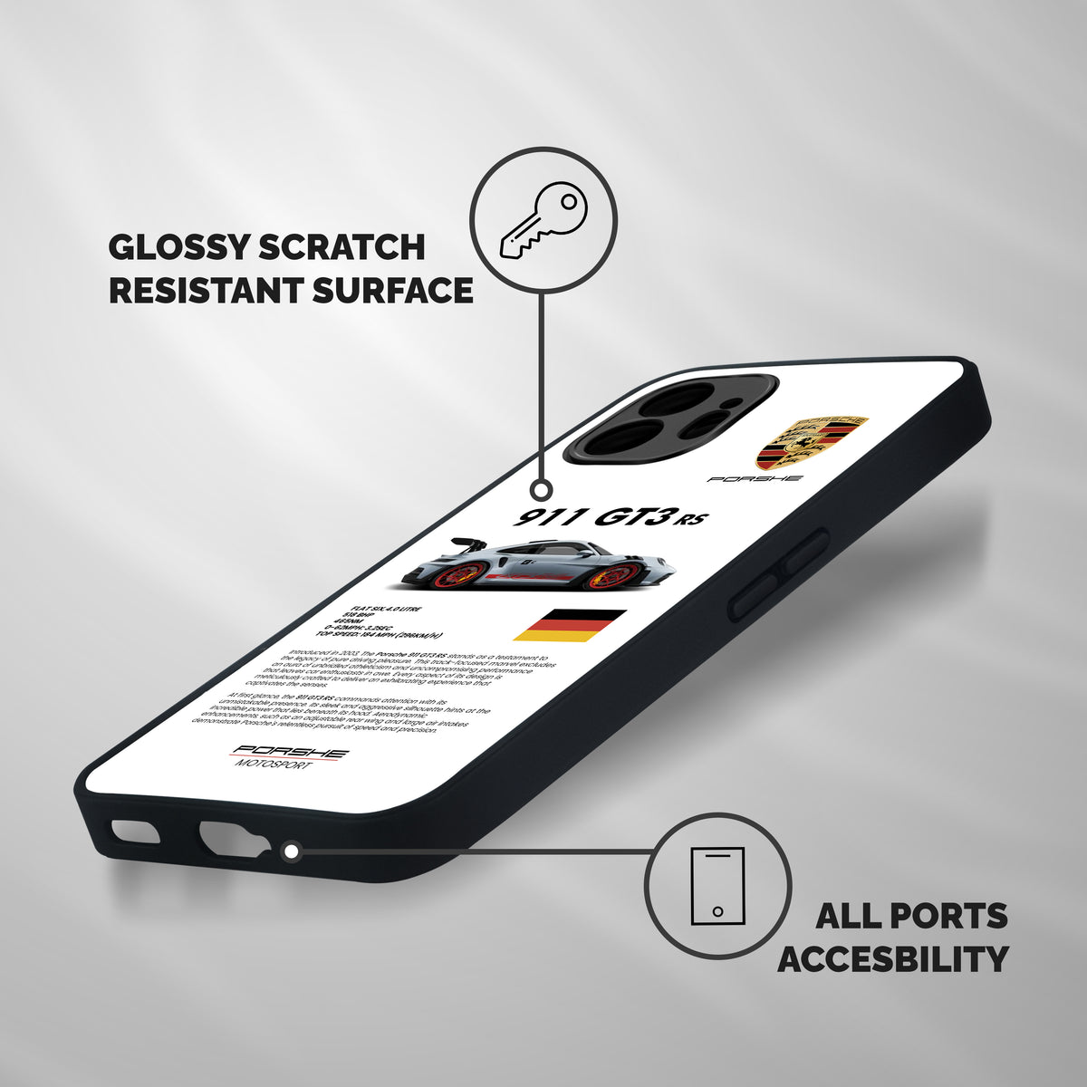 Supercar Features Shockproof Hybrid Protection (Metal + TPU) Back Case Cover