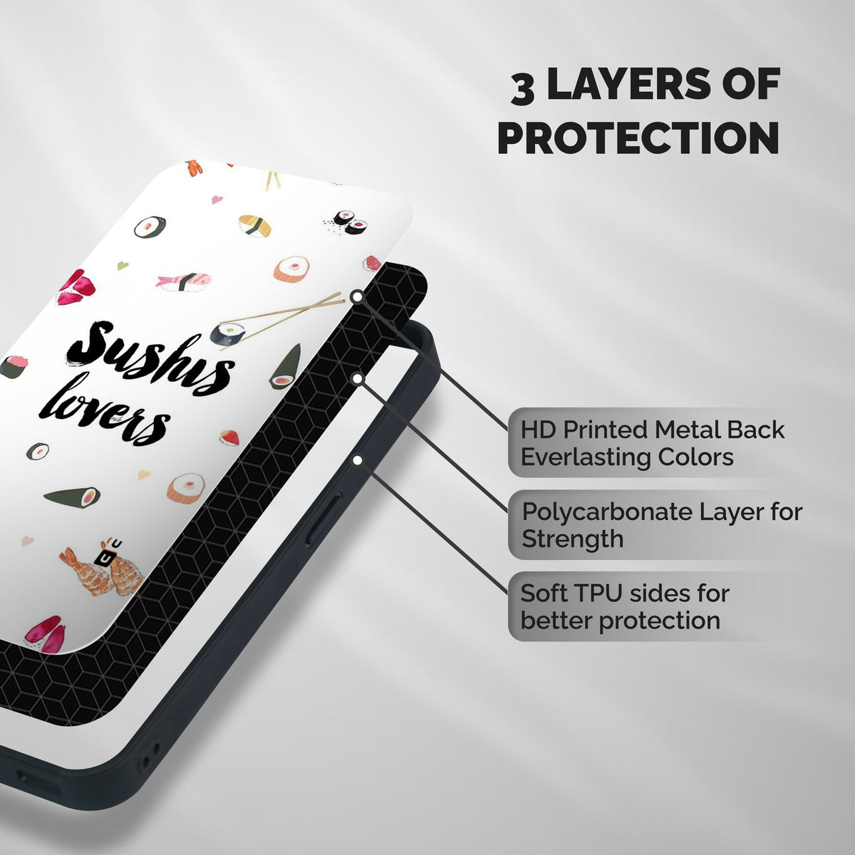 Sushi Lovers Shockproof Hybrid Protection (Metal + TPU) Back Case Cover