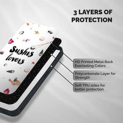 Sushi Lovers Shockproof Hybrid Protection (Metal + TPU) Back Case Cover