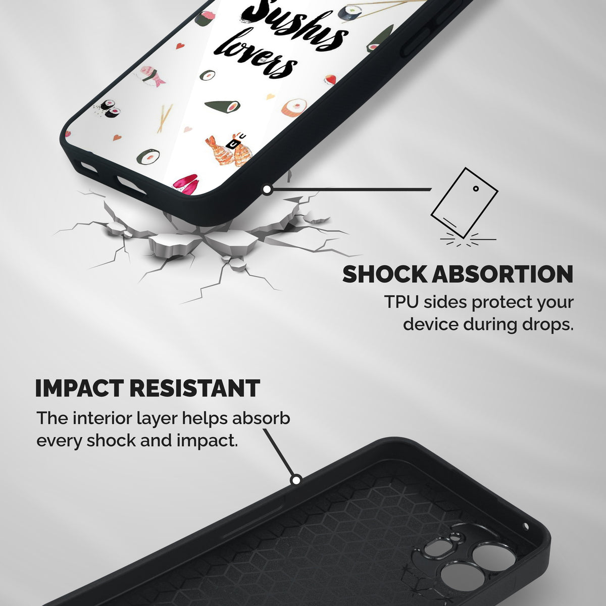 Sushi Lovers Shockproof Hybrid Protection (Metal + TPU) Back Case Cover