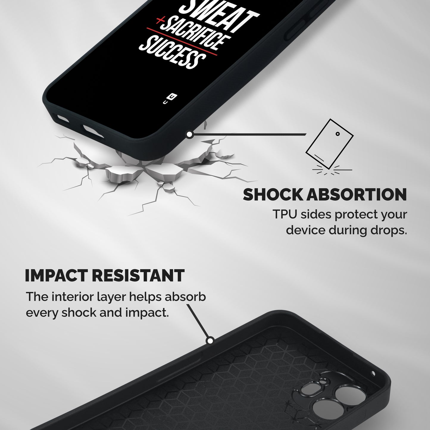 Sweat Sacrifice Success Shockproof Hybrid Protection (Metal + TPU) Back Case Cover
