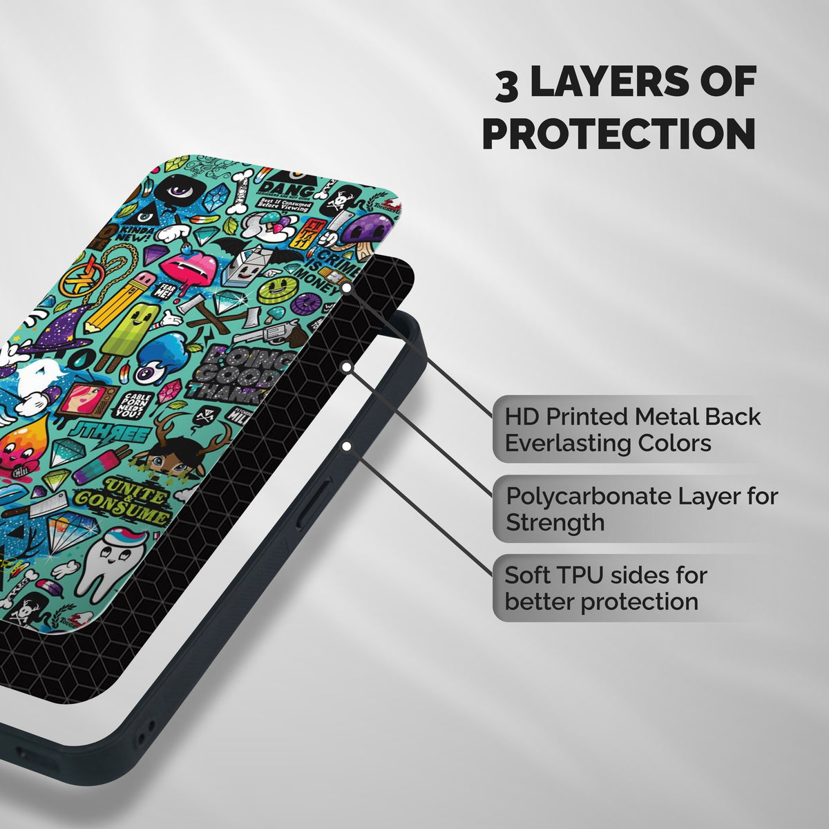 Sweet Candies Shockproof Hybrid Protection (Metal + TPU) Back Case Cover