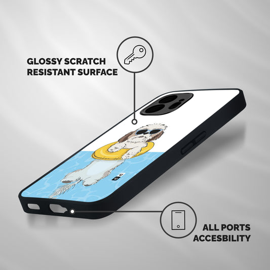 Swimming Doggo Shockproof Hybrid Protection (Metal + TPU) Back Case Cover