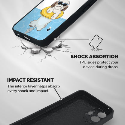 Swimming Doggo Shockproof Hybrid Protection (Metal + TPU) Back Case Cover