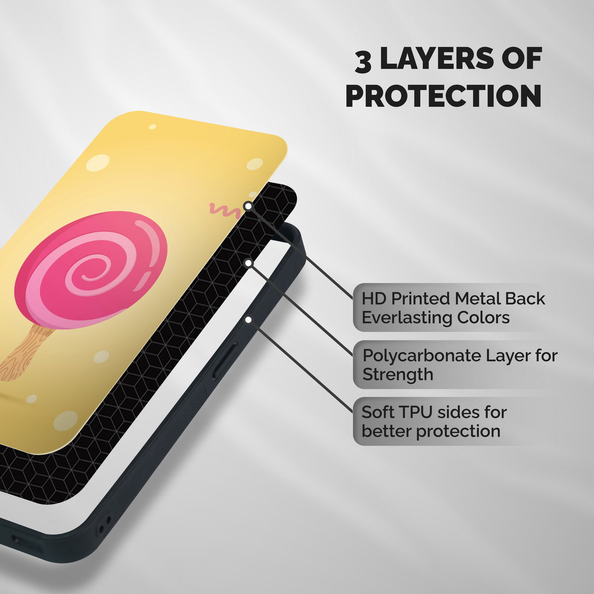 Swirl Ice Cream Shockproof Hybrid Protection (Metal + TPU) Back Case Cover