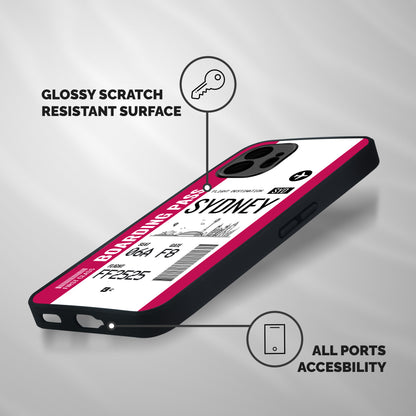Sydney Boarding Pass Shockproof Hybrid Protection (Metal + TPU) Back Case Cover
