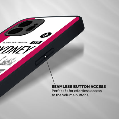 Sydney Boarding Pass Shockproof Hybrid Protection (Metal + TPU) Back Case Cover