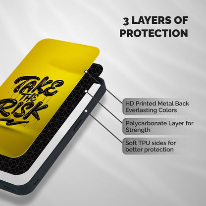 Take The Risk Shockproof Hybrid Protection (Metal + TPU) Back Case Cover