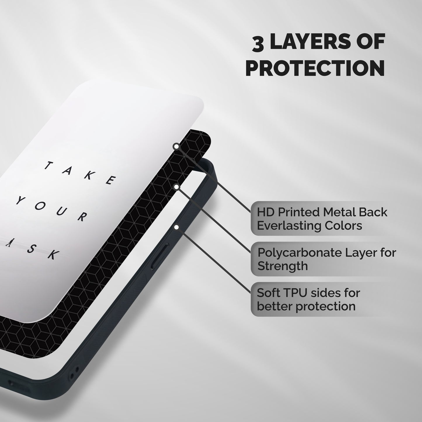Take Your Risk Shockproof Hybrid Protection (Metal + TPU) Back Case Cover