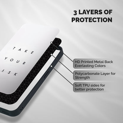 Take Your Risk Shockproof Hybrid Protection (Metal + TPU) Back Case Cover