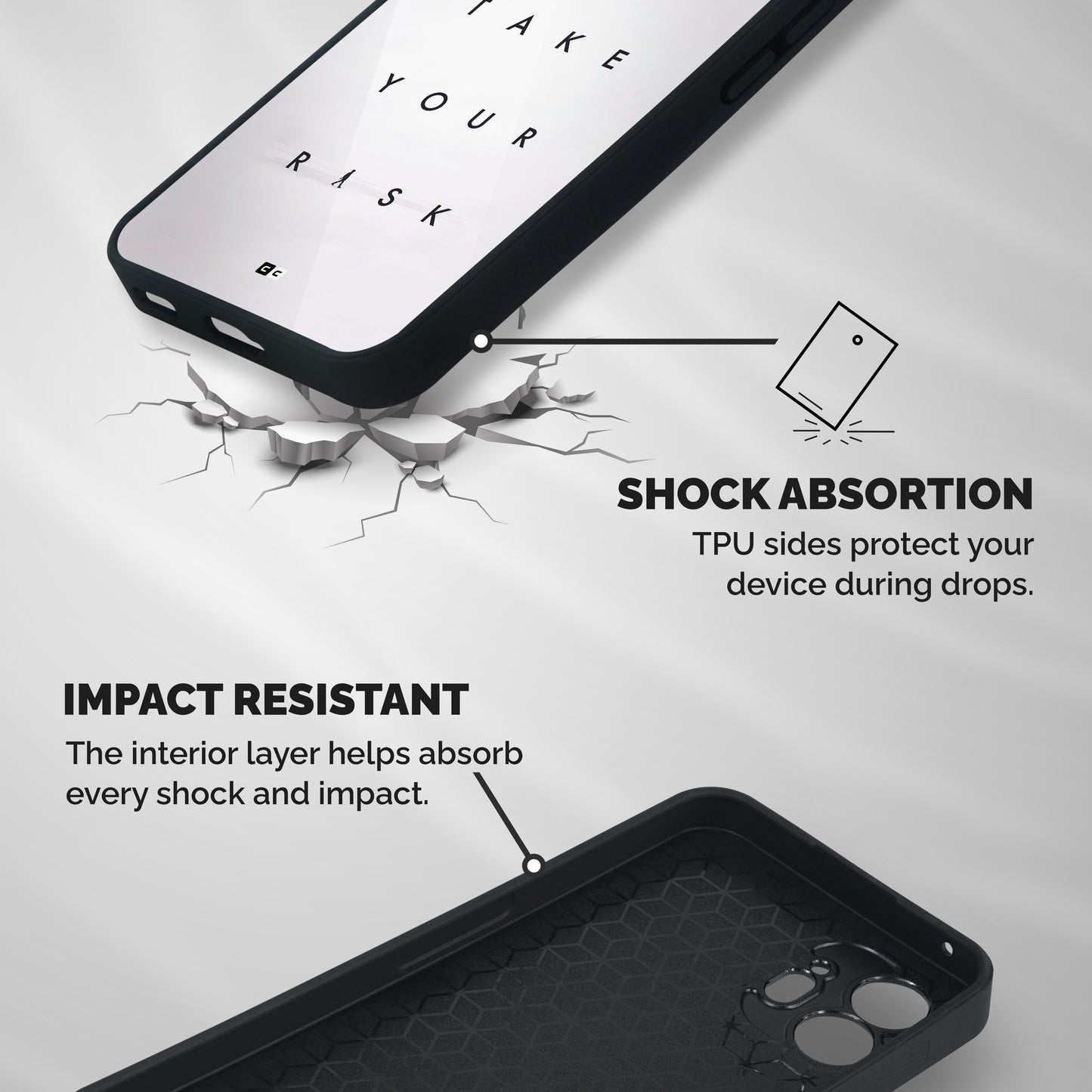 Take Your Risk Shockproof Hybrid Protection (Metal + TPU) Back Case Cover