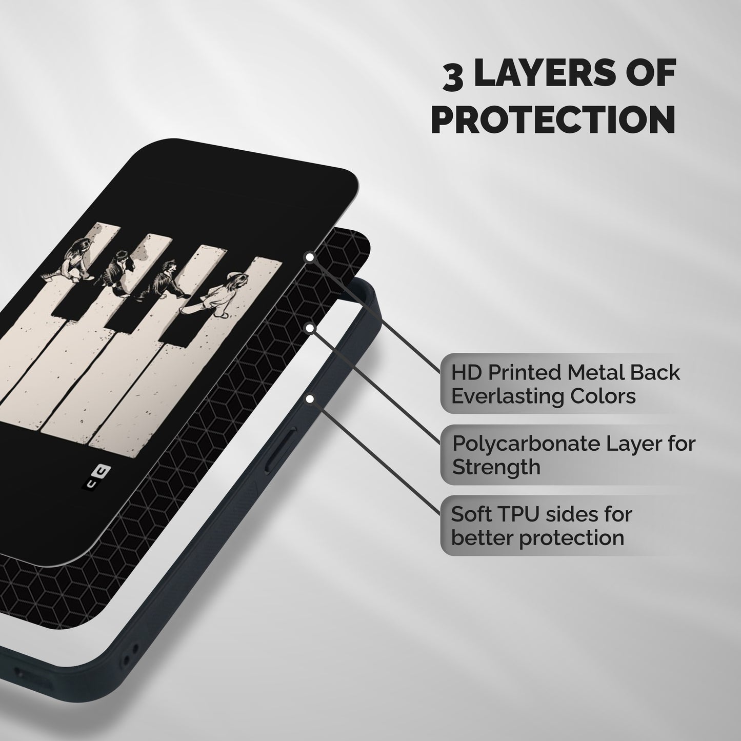 Talk A Walk Shockproof Hybrid Protection (Metal + TPU) Back Case Cover