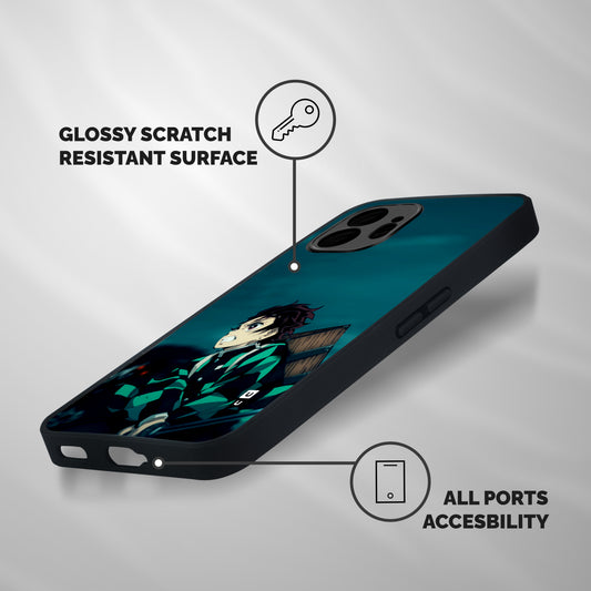 Tanjiro demon slayer Shockproof Hybrid Protection (Metal + TPU) Back Case Cover