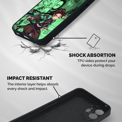 Tanjiro Manga Shockproof Hybrid Protection (Metal + TPU) Back Case Cover